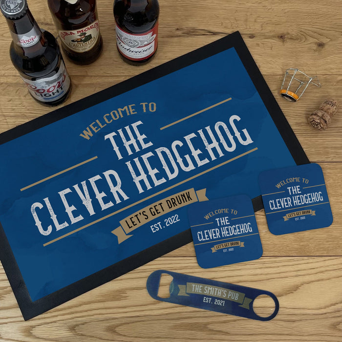 Custom Vintage Pub Dad's Bar Set | Personalised Father's Day Present | Any Pub Name | Home or Garden Bar Accessory Set