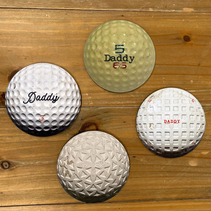 Personalised Golf Ball Coasters Gift Set