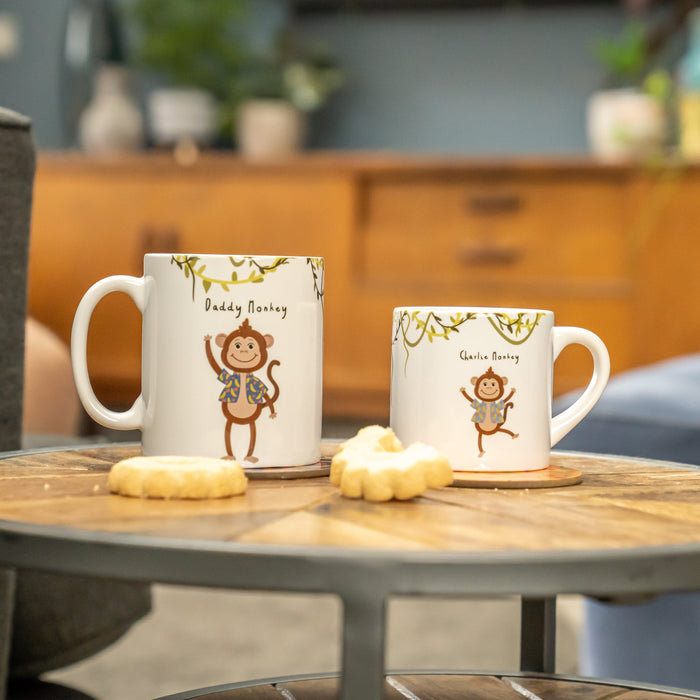 Cheeky Monkey Personalised Family Mug and Coaster Set