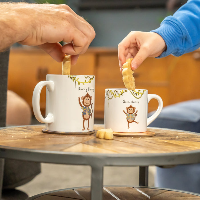 Cheeky Monkey Personalised Family Mug and Coaster Set