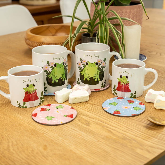 Family Frog Mugs & Coasters - Personalised Spring New Home Gift