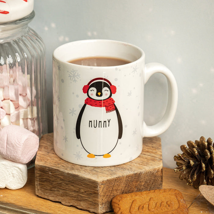 Penguin Family Mug Set With Toddler Babycino Mug and Matching Adult Hot Chocolate Mugs