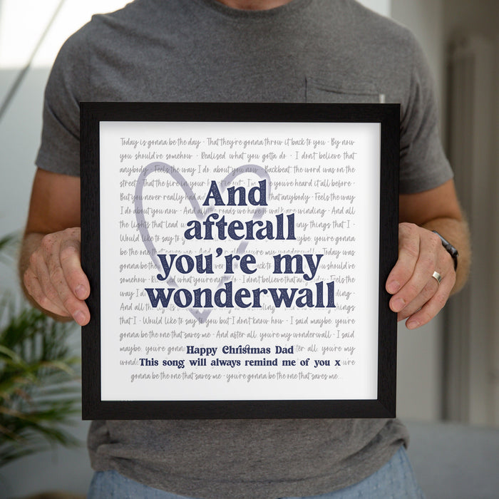 Our Song Print Large Lyrics and Romantic Heart Personalised