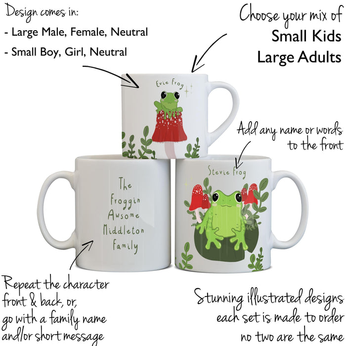 Family Frog Mugs & Coasters - Personalised Spring New Home Gift