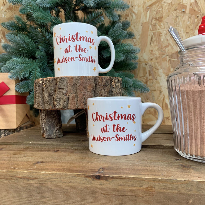 Personalised Christmas Stocking Mug & Coaster Family Gift Set