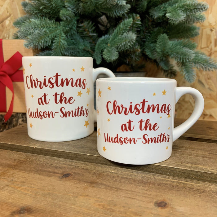 Personalised Christmas Stocking Mug & Coaster Family Gift Set