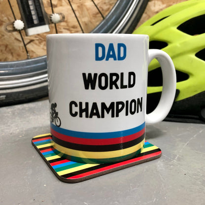 World Champion Cyclist Personalised Mug with Dad name