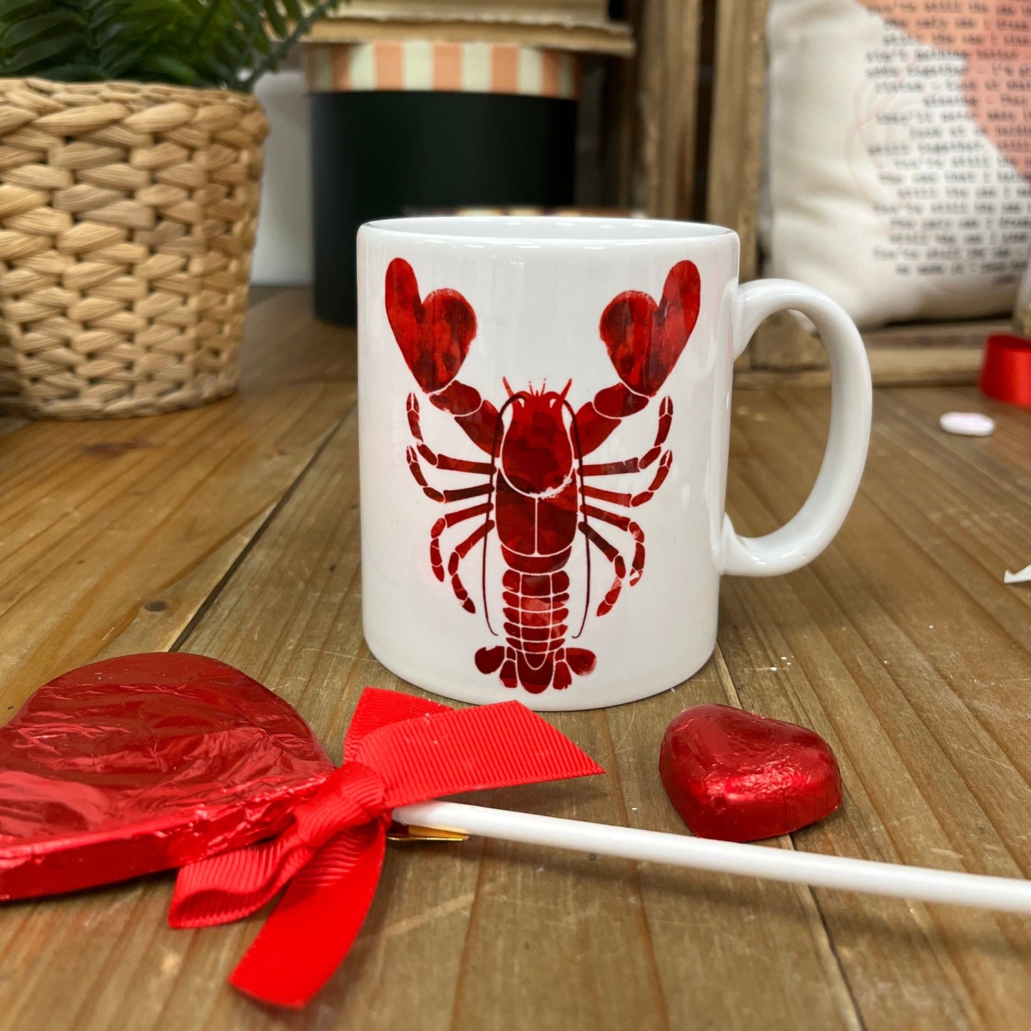 Lobster With Heart Claws Romantic Personalised Mug