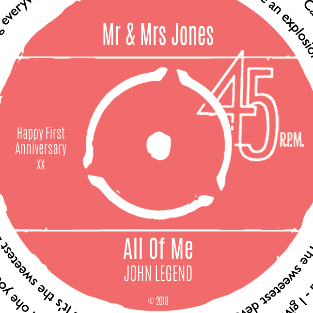 Her Favourite Song As A Vinyl Record Personalised Gift for Her - 7 Inch Single Size
