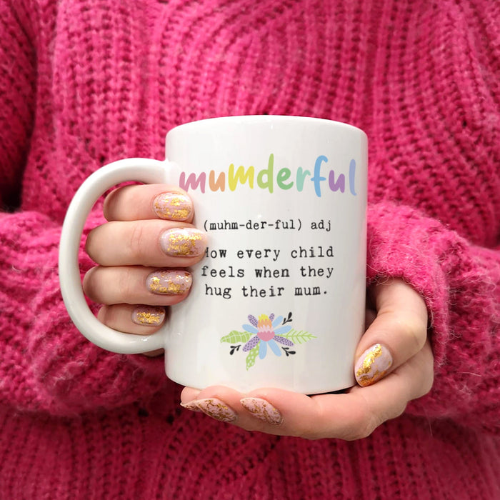 Mother's Day Mug for a 'Mumderful' Mum optional matching coaster