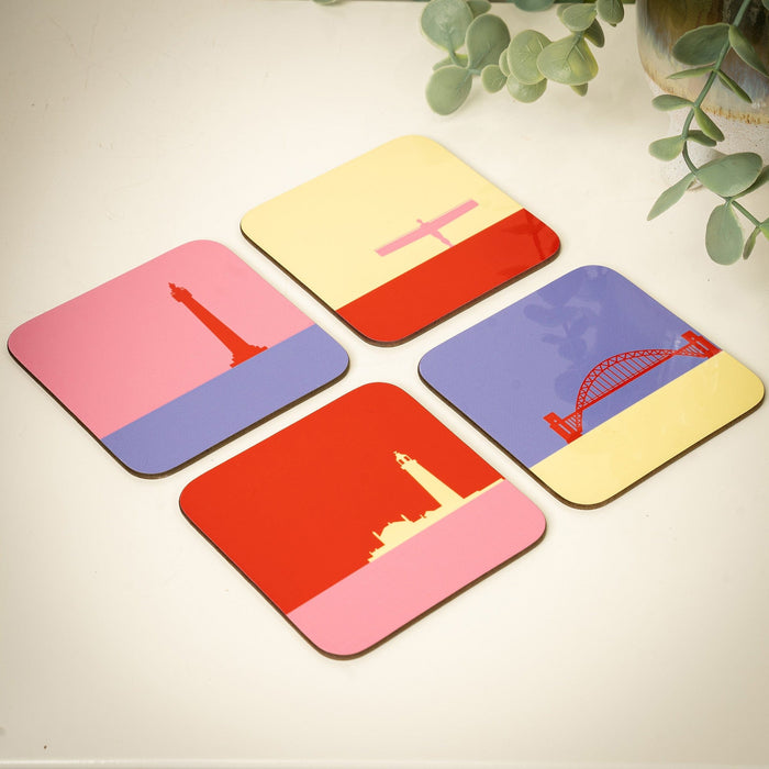 North East Gift Set of 4 Colourful Coasters