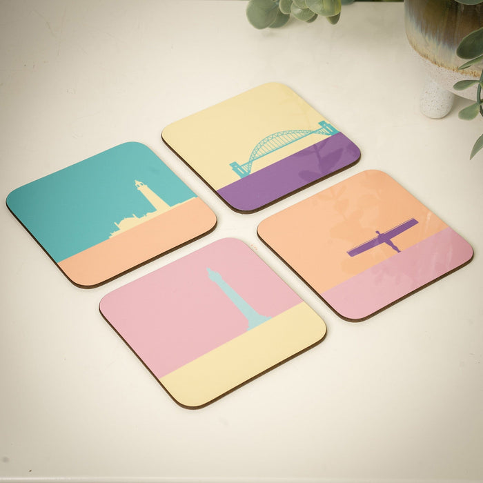 North East Gift Set of 4 Colourful Coasters