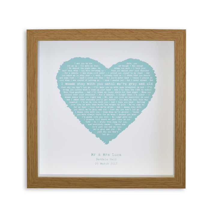 Favourite song in vintage heart framed print