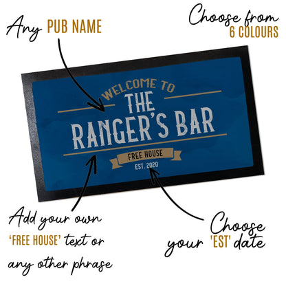 Vintage Home Bar Accessories - Personalised Bar Mat