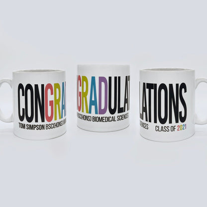 Personalised ConGRADulations Mug & Coaster Gift Set - Custom Congratulations on your Graduation Present