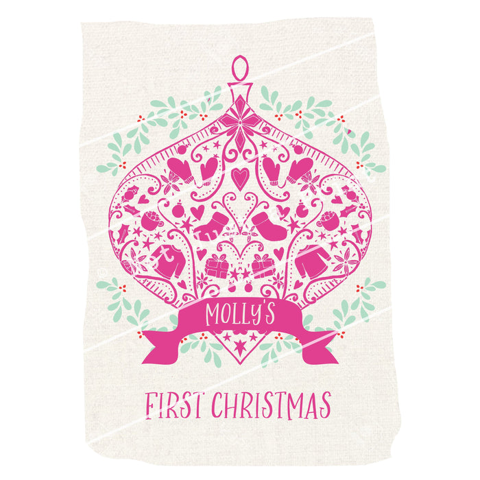 Decorative Christmas Sack - Customised For 1st Christmas Or Eve With Any Words