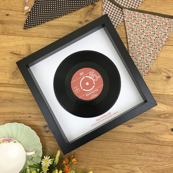 Real 7 inch Vinyl Record Framed Gift for Her