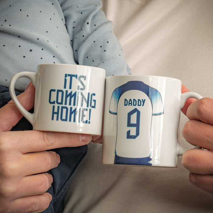 Personalised England World Cup Strip Family Mug Set