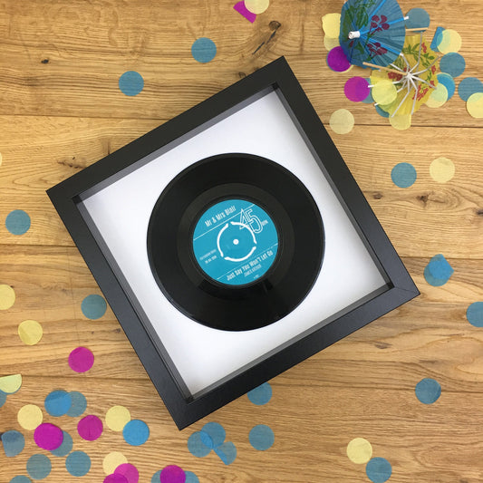 Real vinyl record with customised record label